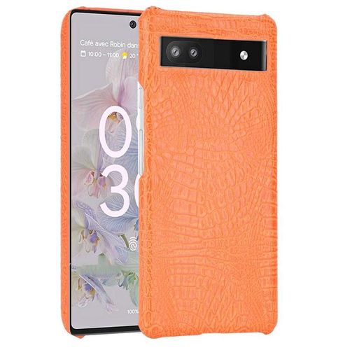 Classique Élégant Étui Pour Google Pixel 6a Mode Classique D'alligator Anti Éraflure Compatibilité Housse De Protection - Couleur Orange