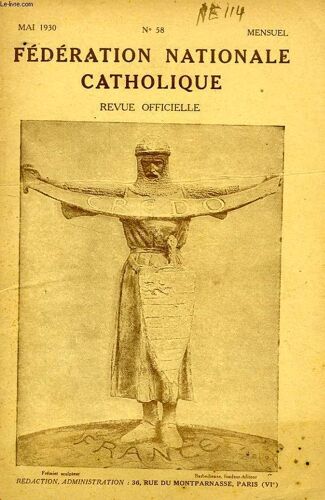 Federation Nationale Catholique, Bulletin Officiel, Credo, N° 58, Mai 1930