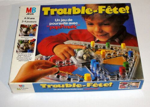Trouble Fête Mb Jeux 1986 Jeu De Societe De Poursuite Avec Pop O Matic
