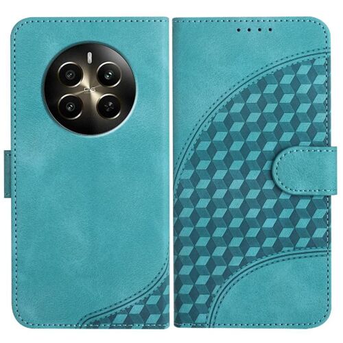 Flip Étui Pour Realme 12 Pro Flip Business Titulaire De La Carte Magnétique Couverture En Cuir Pu Étui En Cuir Antichoc Motif Géométrique - Vert