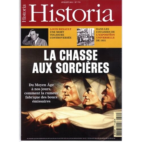 Historia N°775: Chasse Aux Sorcieres/ L.Renult/ Expo Universelle 1931/ Romans Policiers/ Severini