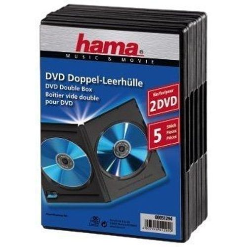 HAMA - 51294 - ACCESSOIRE AUDIO - LOT DE 5 BOÎTIERS DOUBLE DVD - NOIR