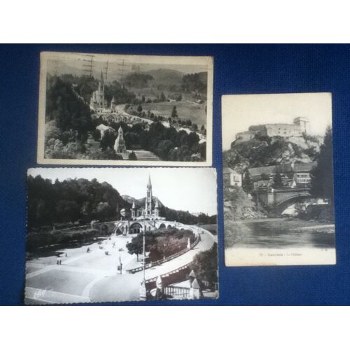 Lot De 3 Cartes Ecrites De Lourdes