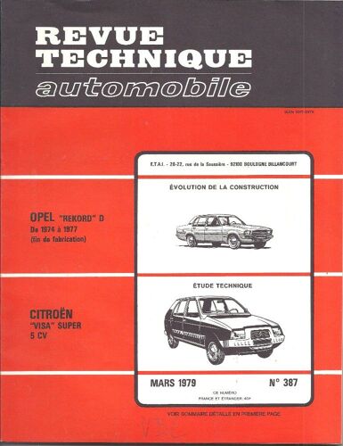 Rta 387 ¿ Citroën Visa Super ¿ Evolution Opel Rekord ¿ Mars 1979