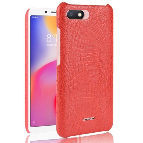 Xiaomi Redmi 6a Étui Pour Classique Élégant Compatibilité Mode Classique D'alligator Anti Éraflure Housse De Protection - Rouge