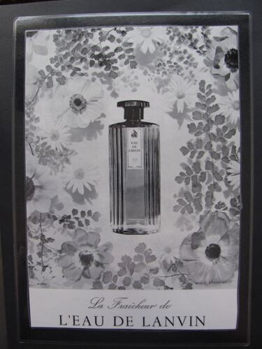 Affiche Publicitaire Eau De Lanvin  Originale Des Années 1960