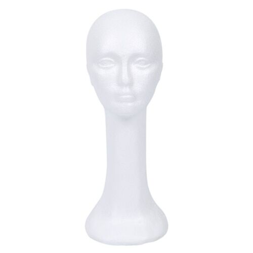 Long Cou Femme Mousse Tête Modèle Lunettes Cheveux Perruque Mannequin Chapeau Support Styromousse