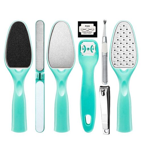 8 Pièces Kit De Pédicure Râpe Pied Fichier Callosités Décapant Grattoir Soins Des Ongles Ensemble D'outils 