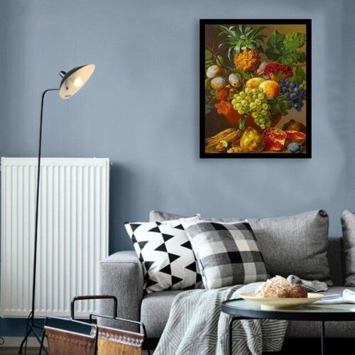 Facile-Fruit Panier Photo Bricolage Peinture Numérique Par Numéros Europe Maison Mur ¿Uvre Toile Peinture Pour La Décoration De La Chambre
