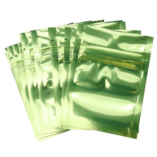 100 Pièces Sacs D'emballage De Papier D'aluminium Fermeture À Glissière Refermable Sacs Zits Poches Alimentaires Réutilisables Pour Biscuits De Grains De Café (Blanc)