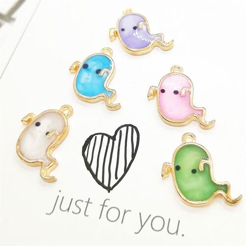 50pcs Délicat Fantôme Alliage Pendentif Halloween Bijoux Pendentif Décoratif Prime Pendentif Accessoires Pour Collier Artisanat Boucles D'oreilles