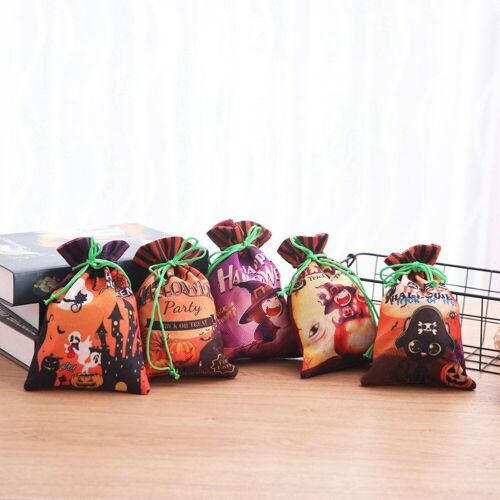 2 Pièces Créatif Belle Halloween Motif Astuce Ou Traiter Sacs Sacs À Cordon Sac À Biscuits Pour Halloween