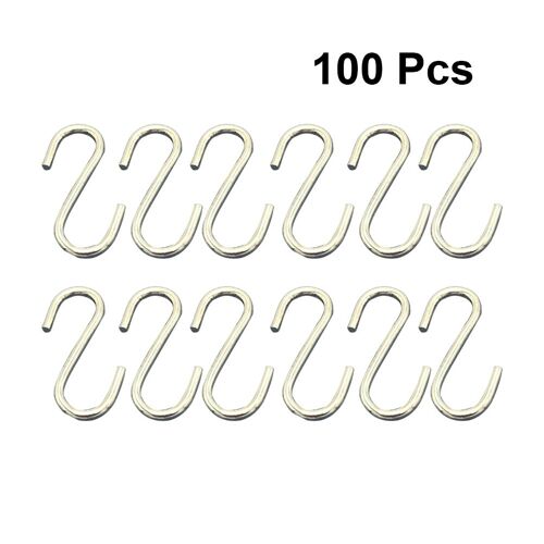 Cintres de cuisine en métal 100 pièces crochets en forme de S Pot de cuisine poêle accrochable vêtements supports de rangement organisateur essentiel pour la maison