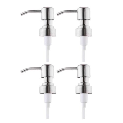 Tête de pompe à pression en acier inoxydable 4 pièces tête de pompe à pression distributeur de savon tête de distributeur de savon couvercles pour accessoires de salle de bain