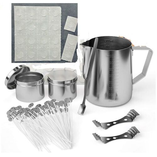 Kit De Fabrication De Bougies Chaudes Bricolage Bougies Outils D'artisanat Avec Bougie Faire Verser Pot Et Cuillère 100 Pièces Mèches De Bougies Et Mèches De Bougies
