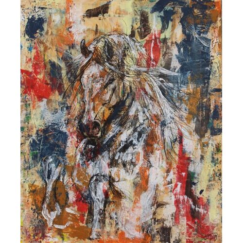 Tableau Abstrait Cheval