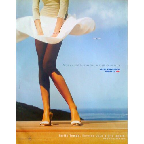 Publicité Ancienne (Mars 2002) Pour La Compagnie Aerienne " Air France "