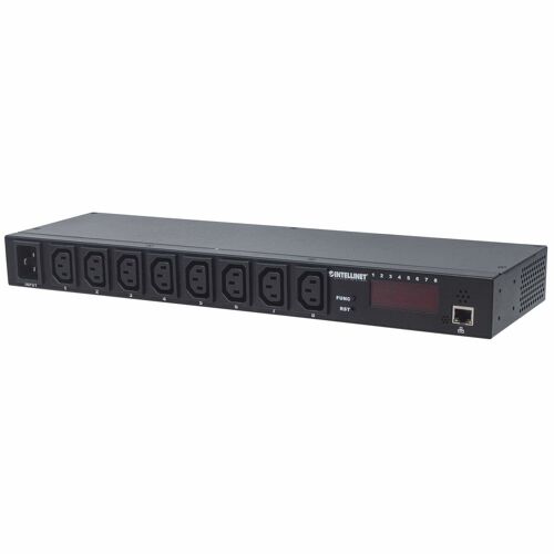 Intellinet 19" Intelligent 8-Port PDU, 19" Rackmountable C13 Intelligent Power Distribution Unit; Monitors Power, Temperature and Humidity - Unité de distribution secteur (rack-montable) - CA 110-240 V - Ethernet - entrée : IEC 60320 C20 -...