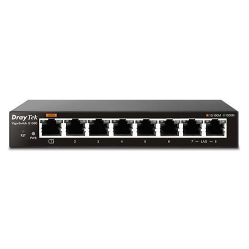 DrayTek VigorSwitch G1080 Géré L2 Gigabit Ethernet (10/100/1000) Noir