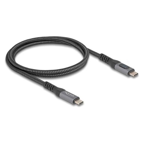 DeLOCK Câble coaxial USB 40 Gbps de données et de chargement rapide, 1 m, 8K 60 Hz, USB PD 3.1 Portée de puissance augmentée 240 W