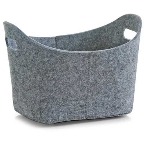 Zeller Present 14301 Boîte de rangement Panier de rangement Ovale Feutrine Gris