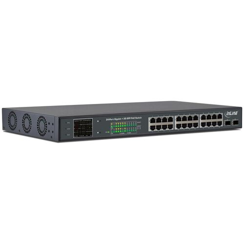 InLine 32324P commutateur réseau Gigabit Ethernet (10/100/1000) Connexion Ethernet, supportant l'alimentation via ce port (PoE) 1U Noir