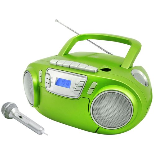 Soundmaster SCD5800GR Analogique 3 W FM, PLL Vert, Argent Lecture de MP3