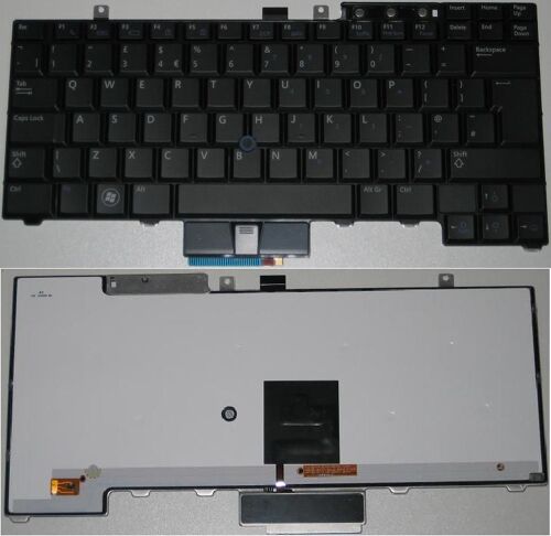 Clavier Qwerty UK Pour DELL Latitude E6400 Series, Noir / Black, BACKLIT