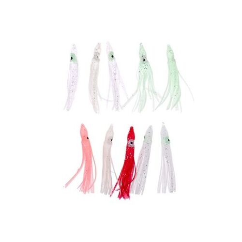 10 Appâts Souples Pour Calamars Poulpes Yd10748