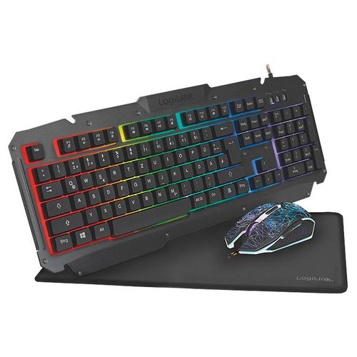 LogiLink ID0185 clavier Souris incluse Gaming USB QWERTY Anglais Noir