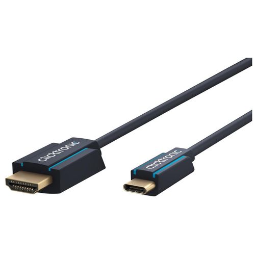 ClickTronic 44928 câble vidéo et adaptateur 1 m USB Type-C HDMI Type A (Standard) Noir
