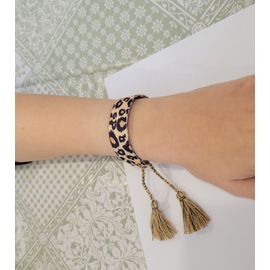 Bracelet Leopard Cordelette Pompon !