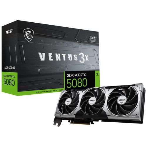 MSI VENTUS GeForce RTX5080 16G 3X OC NVIDIA GeForce RTX 5080 16 Go GDDR7