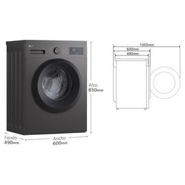 LG F4A1009NDK machine à laver Charge avant 9 kg 1400 tr/min Graphite, Argent