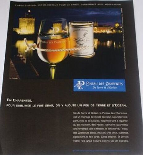 Publicité Papier Vins Pineau Des Charentes