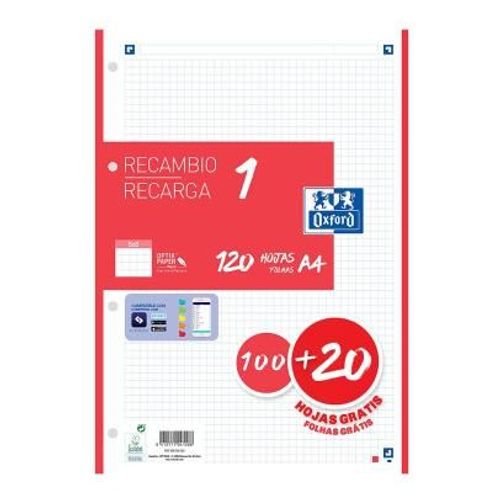 Oxford 400158162 Recharge De Papier 210 X 297 Mm (A4) 120 Feuilles