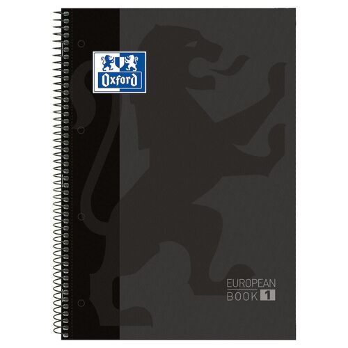Oxford Europeanbook 1 Bloc-Notes A4 80 Feuilles Noir