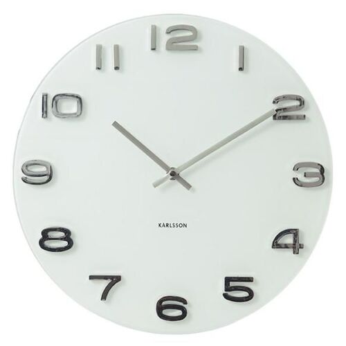Karlsson KA4402 Horloge murale et de table Horloge à quartz Cercle Blanc