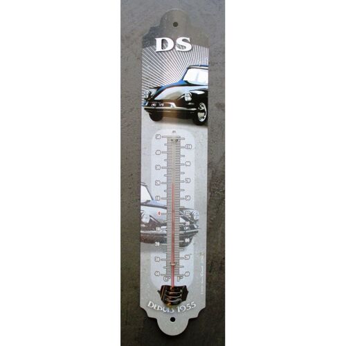 Thermometre Ds Noire Depuis 1955 Citroen 30x6.5 Cm Tole Deco Garage