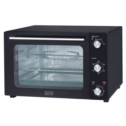 Four multifonction 48L chaleur tournante tournebroche grill 1800w ARIZONA noir 5 programmes de cuisson avec minuterie et accessoires