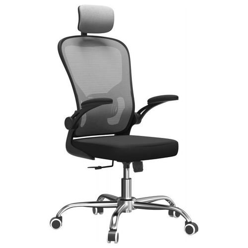 Topeshop Fotel Dory Szary Chaise Et Fauteuil De Bureau Siège Rembourré Dossier Grillagé