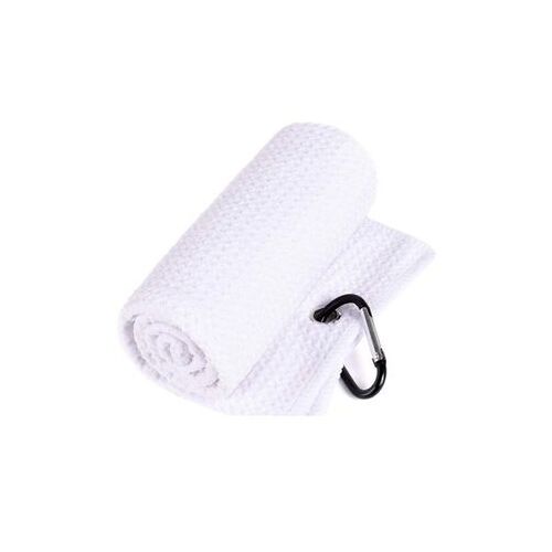 Serviette De Golf, Tissu Microfibre Haut De Gamme Blanc Gaufré Yd1082