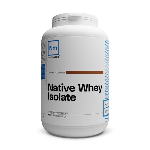 Nutrimuscle - Isolat De Whey Native Saveur Chocolat- 1kg - Jusqu'à 85% De Protéine - Lait Français - Musculation - Prise De Masse Musculaire 