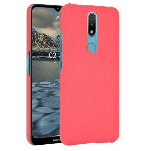 Classique Élégant Étui Pour Nokia 2.4 Housse De Protection Mode Classique D'alligator Compatibilité Anti Éraflure - Rouge