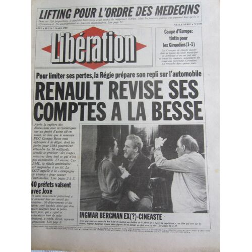 Libération 1181 Pour Limiter Ses Pertes, Renault Revise Ses Comptes.