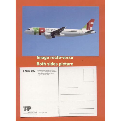 Carte Postale Postcard Tap Air Portugal Avion Aircraft Airplane Avião Airbus A320 - 200