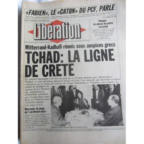 Libération 1086 Tchad: Mitterrand Rencontre Kadhafi En Crête