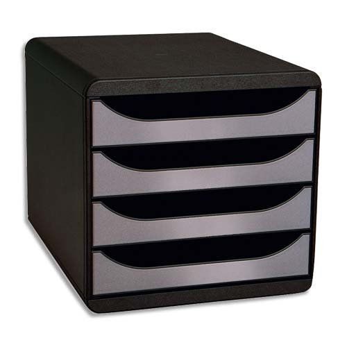 Multiform - Bigbox - Module De Classement - 4 Tiroirs - Noir/Argent