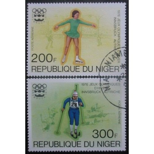 Niger Poste Aérienne N°263 Et 264 Jeux Olympiques D'Innsbruck 1976 Oblitéré