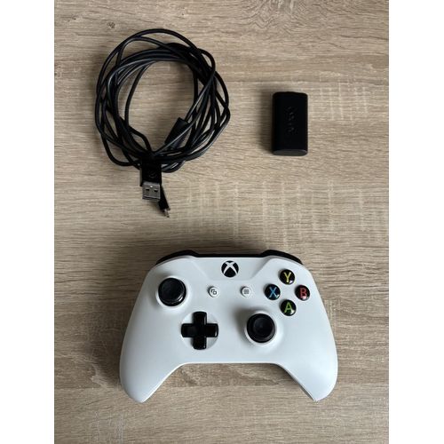 Manette Xbox Wireless Controller Sans Fil Blanche avec Batterie.